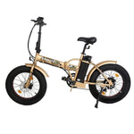 Ecotric 48V Folding 500W Electric Fat Tire City Bike Gold 