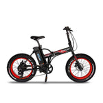 Emojo Lynx Pro Ultra 48V 500W Folding Electric Fat Tire City Bike Black/red 