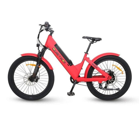 QuietKat Villager 500W Electric Mountain Bike Charcoal Red Red 